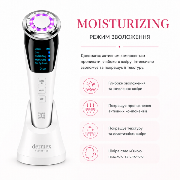 Микротоковый лифтинг-массажер SKIN LIFTING для подтяжки лица 5 в 1 (EMS+LED) 0177 фото